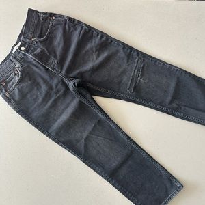 TOPSHOP BLACK DENIM STRAIGHT LEG JEANS